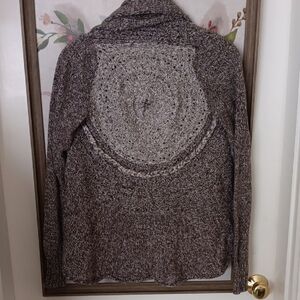 Boho Style Brown and Gray Knit Flowy Cardigan